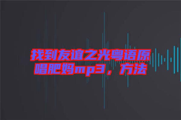 找到友誼之光粵語原唱肥媽mp3，方法