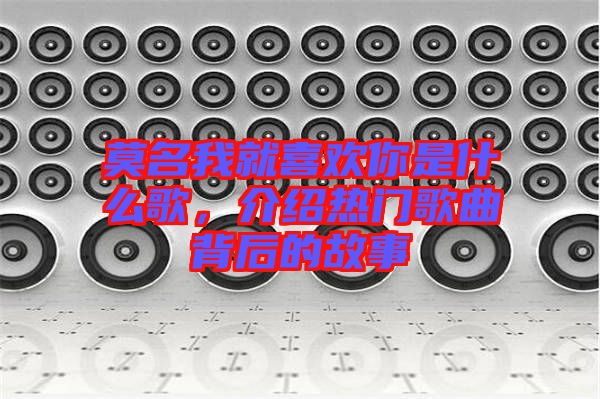 莫名我就喜歡你是什么歌，介紹熱門歌曲背后的故事