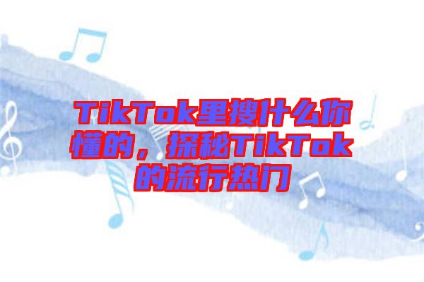 TikTok里搜什么你懂的，探秘TikTok的流行熱門(mén)