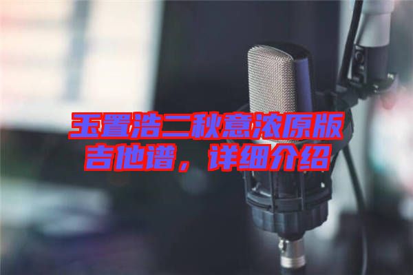 玉置浩二秋意濃原版吉他譜，詳細介紹