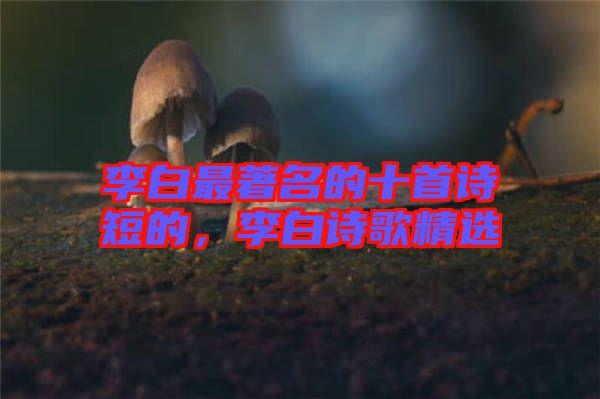李白最著名的十首詩(shī)短的，李白詩(shī)歌精選