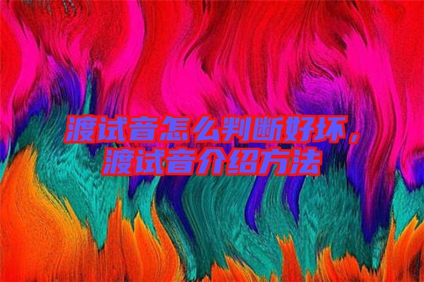 渡試音怎么判斷好壞，渡試音介紹方法