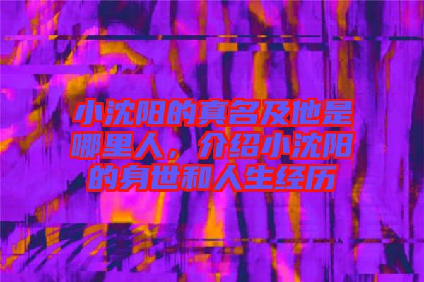 小沈陽的真名及他是哪里人，介紹小沈陽的身世和人生經(jīng)歷