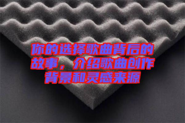 你的選擇歌曲背后的故事，介紹歌曲創(chuàng)作背景和靈感來源