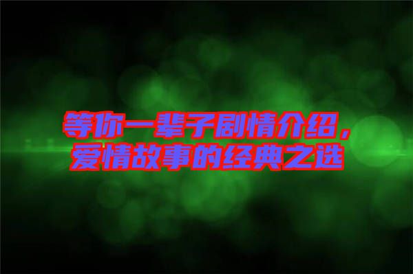 等你一輩子劇情介紹，愛(ài)情故事的經(jīng)典之選