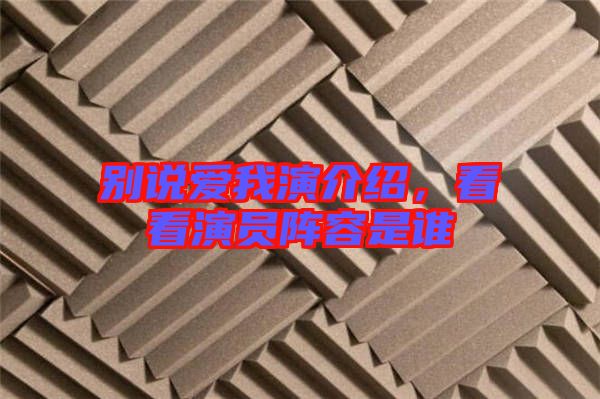 別說(shuō)愛(ài)我演介紹，看看演員陣容是誰(shuí)