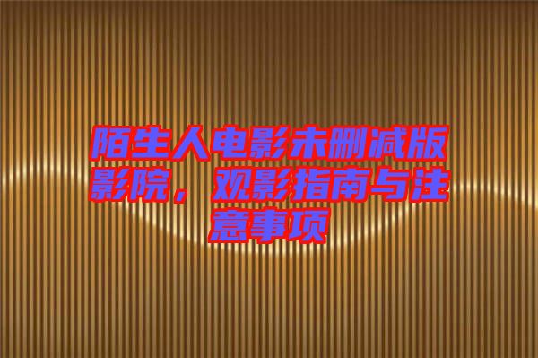 陌生人電影未刪減版影院，觀影指南與注意事項