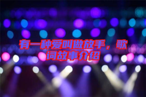 有一種愛(ài)叫做放手，歌詞故事介紹