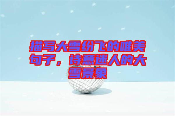 描寫大雪紛飛的唯美句子，詩意迷人的大雪景象