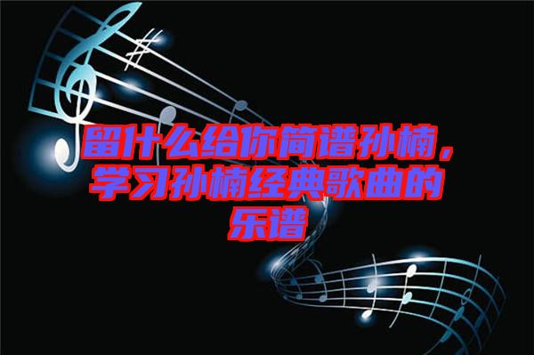 留什么給你簡(jiǎn)譜孫楠，學(xué)習(xí)孫楠經(jīng)典歌曲的樂(lè)譜