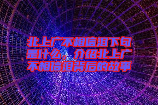 北上廣不相信淚下句是什么，介紹北上廣不相信淚背后的故事