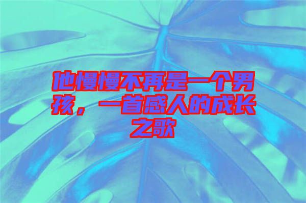 他慢慢不再是一個(gè)男孩，一首感人的成長(zhǎng)之歌