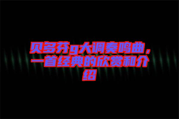 貝多芬g大調(diào)奏鳴曲，一首經(jīng)典的欣賞和介紹