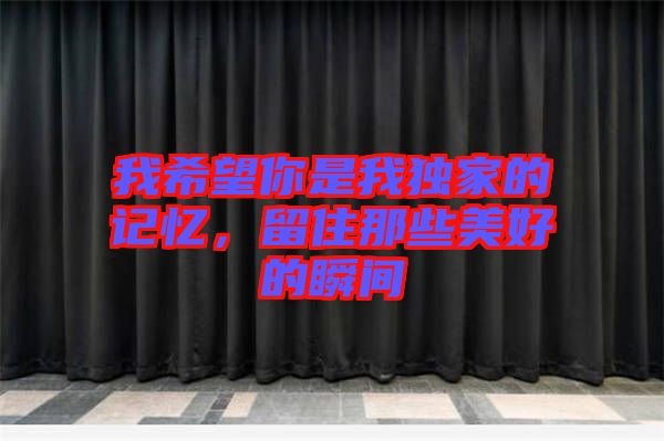 我希望你是我獨(dú)家的記憶，留住那些美好的瞬間