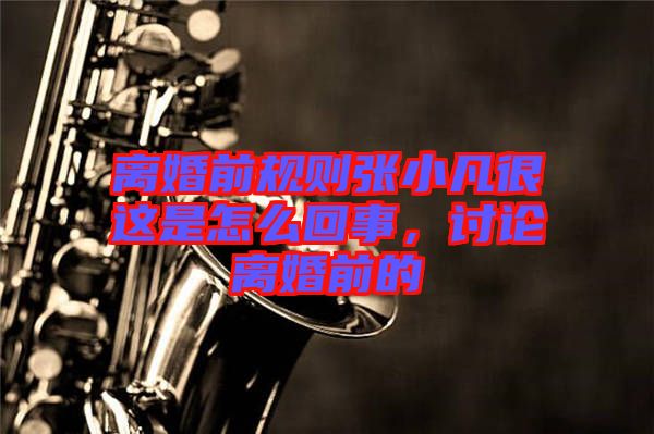 離婚前規(guī)則張小凡很這是怎么回事，討論離婚前的