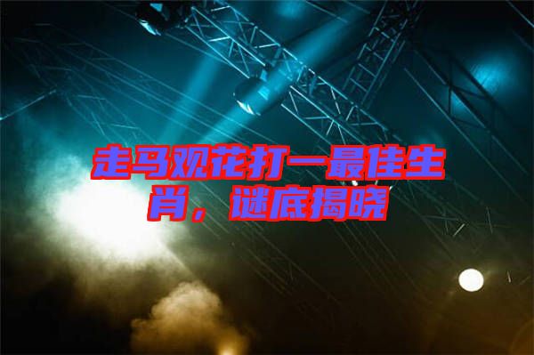 走馬觀花打一最佳生肖，謎底揭曉