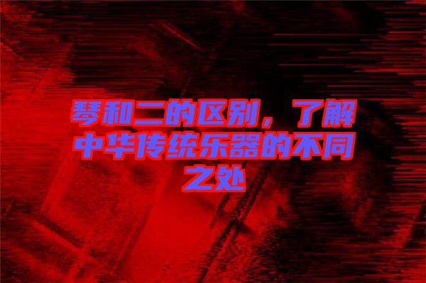 琴和二的區(qū)別，了解中華傳統(tǒng)樂(lè)器的不同之處