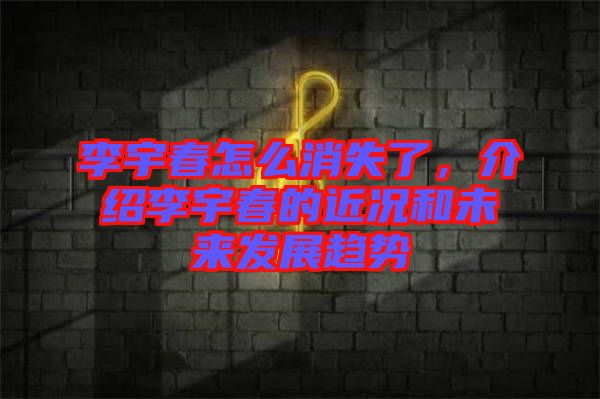 李宇春怎么消失了，介紹李宇春的近況和未來發(fā)展趨勢