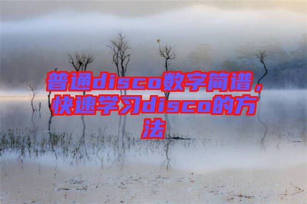 普通disco數(shù)字簡譜，快速學習disco的方法