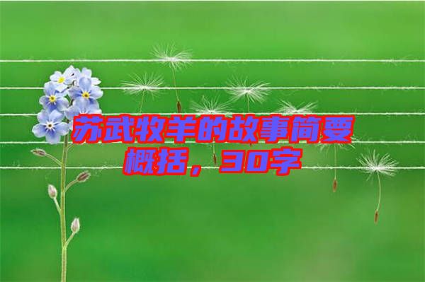 蘇武牧羊的故事簡要概括，30字