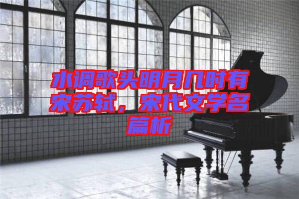 水調(diào)歌頭明月幾時有宋蘇軾，宋代文學(xué)名篇析