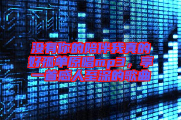 沒有你的陪伴我真的好孤單原唱mp3，享一首感人至深的歌曲