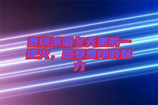 費翔演唱冬天里的一把火，感受費翔的魅力