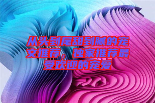 從頭到尾甜到膩的寵文推薦，獨(dú)家推薦最受歡迎的寵愛(ài)