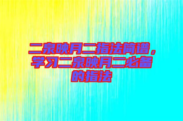 二泉映月二指法簡(jiǎn)譜，學(xué)習(xí)二泉映月二必備的指法