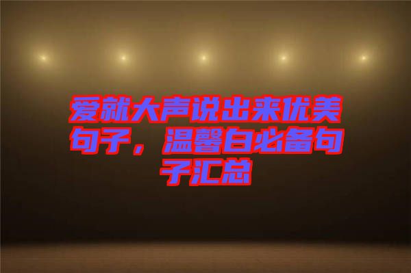 愛就大聲說(shuō)出來(lái)優(yōu)美句子，溫馨白必備句子匯總
