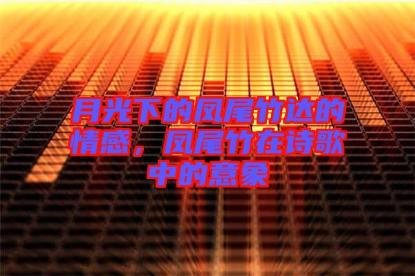 月光下的鳳尾竹達(dá)的情感，鳳尾竹在詩(shī)歌中的意象