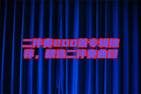 二伴奏200首專輯推薦，精選二伴奏曲目