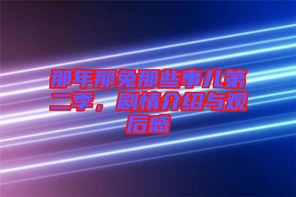 那年那兔那些事兒第二季，劇情介紹與觀后感