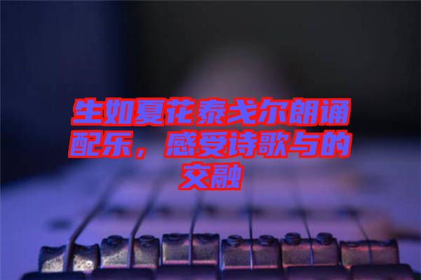 生如夏花泰戈爾朗誦配樂，感受詩歌與的交融