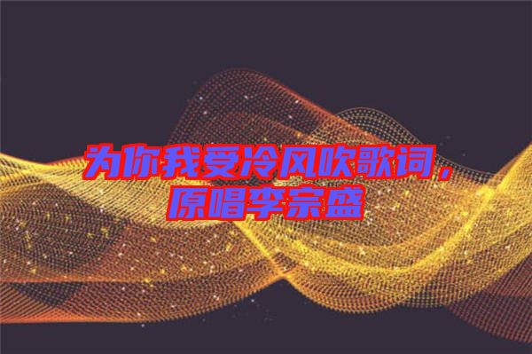 為你我受冷風吹歌詞，原唱李宗盛