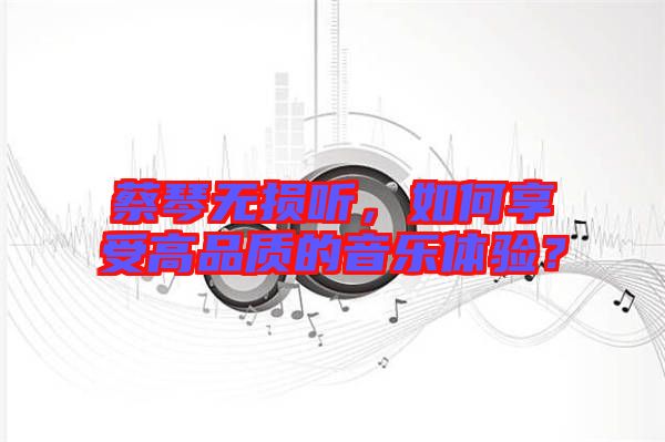 蔡琴無損聽，如何享受高品質(zhì)的音樂體驗？