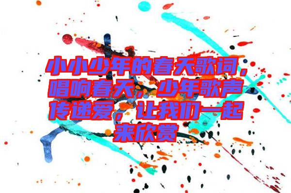 小小少年的春天歌詞，唱響春天，少年歌聲傳遞愛(ài)，讓我們一起來(lái)欣賞