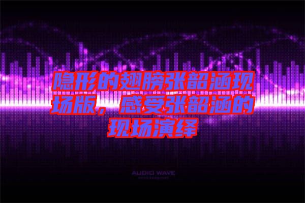 隱形的翅膀張韶涵現(xiàn)場(chǎng)版，感受張韶涵的現(xiàn)場(chǎng)演繹
