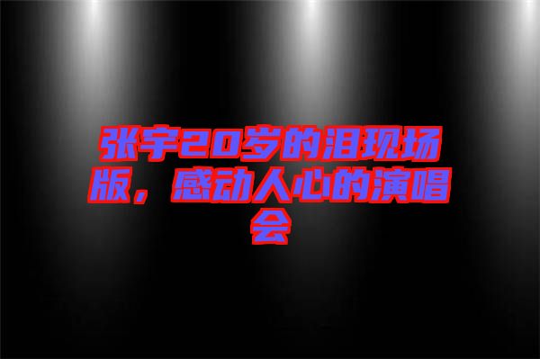 張宇20歲的淚現(xiàn)場版，感動人心的演唱會