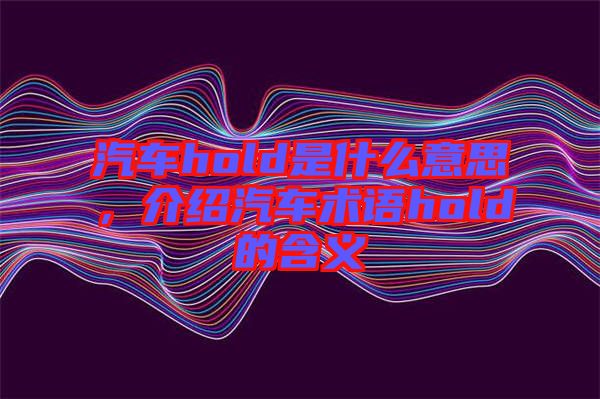汽車hold是什么意思，介紹汽車術(shù)語hold的含義