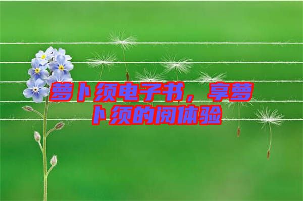 蘿卜須電子書，享蘿卜須的閱體驗(yàn)