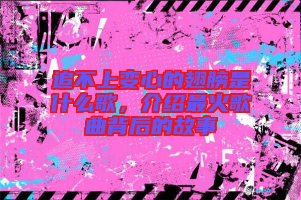 追不上變心的翅膀是什么歌，介紹最火歌曲背后的故事