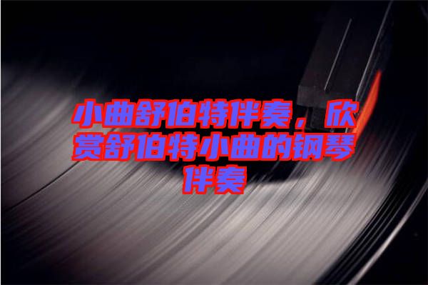 小曲舒伯特伴奏，欣賞舒伯特小曲的鋼琴伴奏