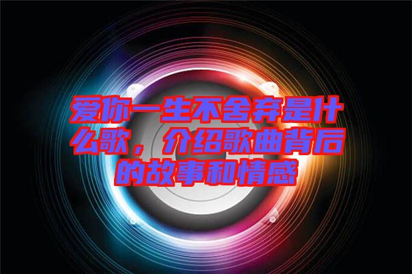 愛(ài)你一生不舍棄是什么歌，介紹歌曲背后的故事和情感
