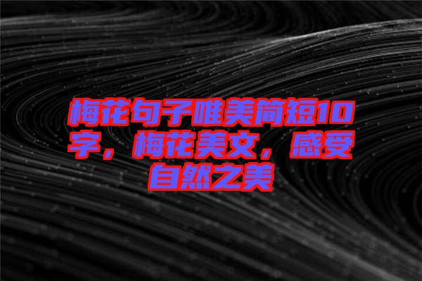 梅花句子唯美簡短10字，梅花美文，感受自然之美