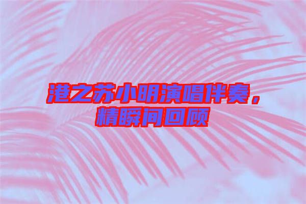 港之蘇小明演唱伴奏，精瞬間回顧