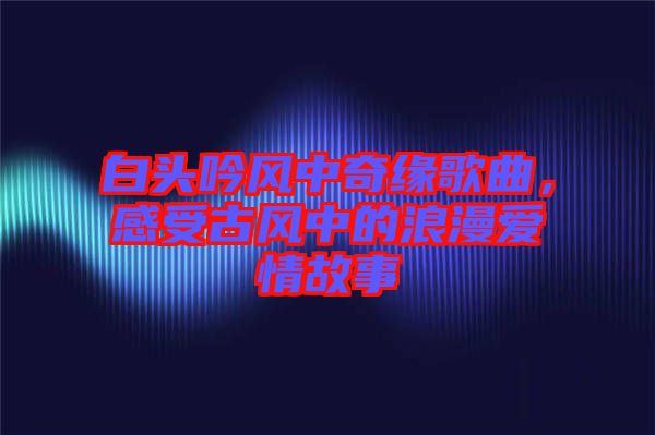 白頭吟風中奇緣歌曲，感受古風中的浪漫愛情故事
