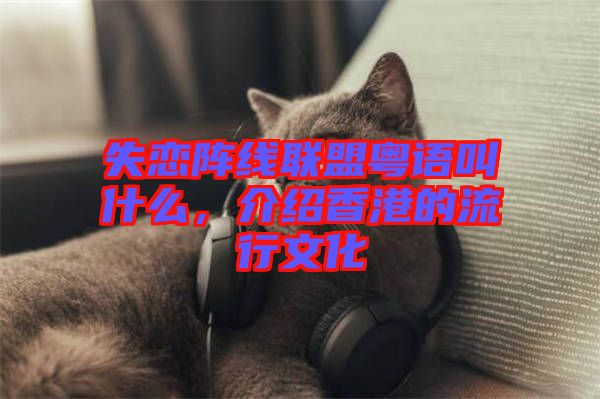 失戀陣線聯(lián)盟粵語叫什么，介紹香港的流行文化