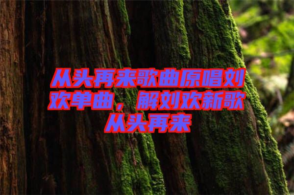 從頭再來歌曲原唱?jiǎng)g單曲，解劉歡新歌從頭再來