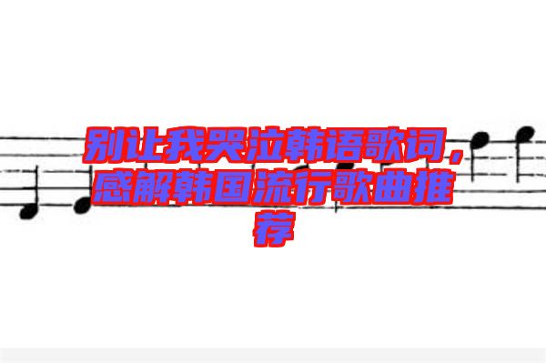 別讓我哭泣韓語(yǔ)歌詞，感解韓國(guó)流行歌曲推薦